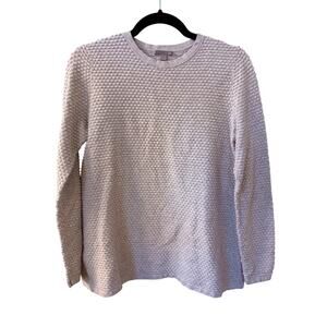 COS Sz M Jumper Sweater Women's Bubble Knit Melange Long‎ Sleeve Crew Neck Gray